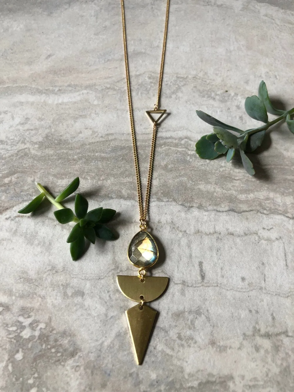 Geometric Labradorite Necklace