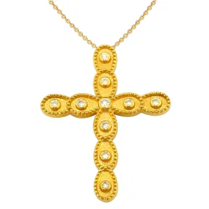 Geometric Layered Drops Latin Cross with Necklace