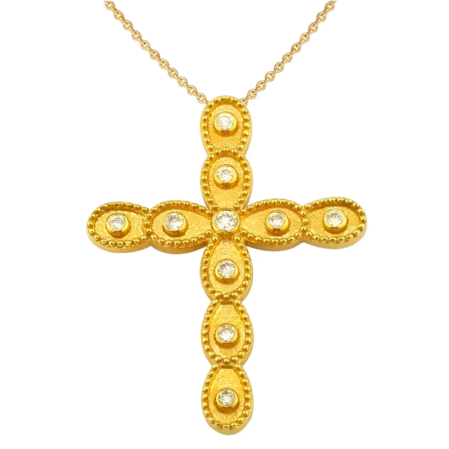 Geometric Layered Drops Latin Cross with Necklace
