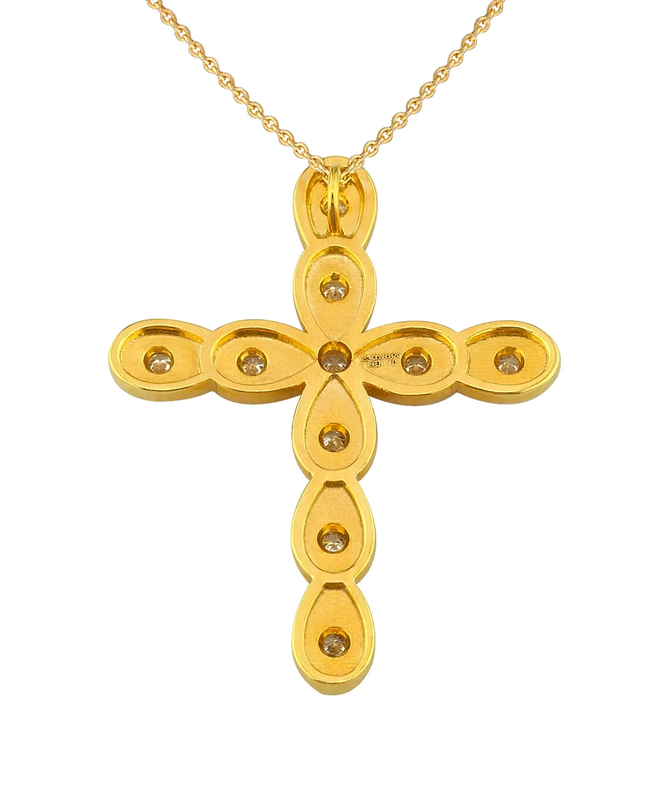 Geometric Layered Drops Latin Cross with Necklace