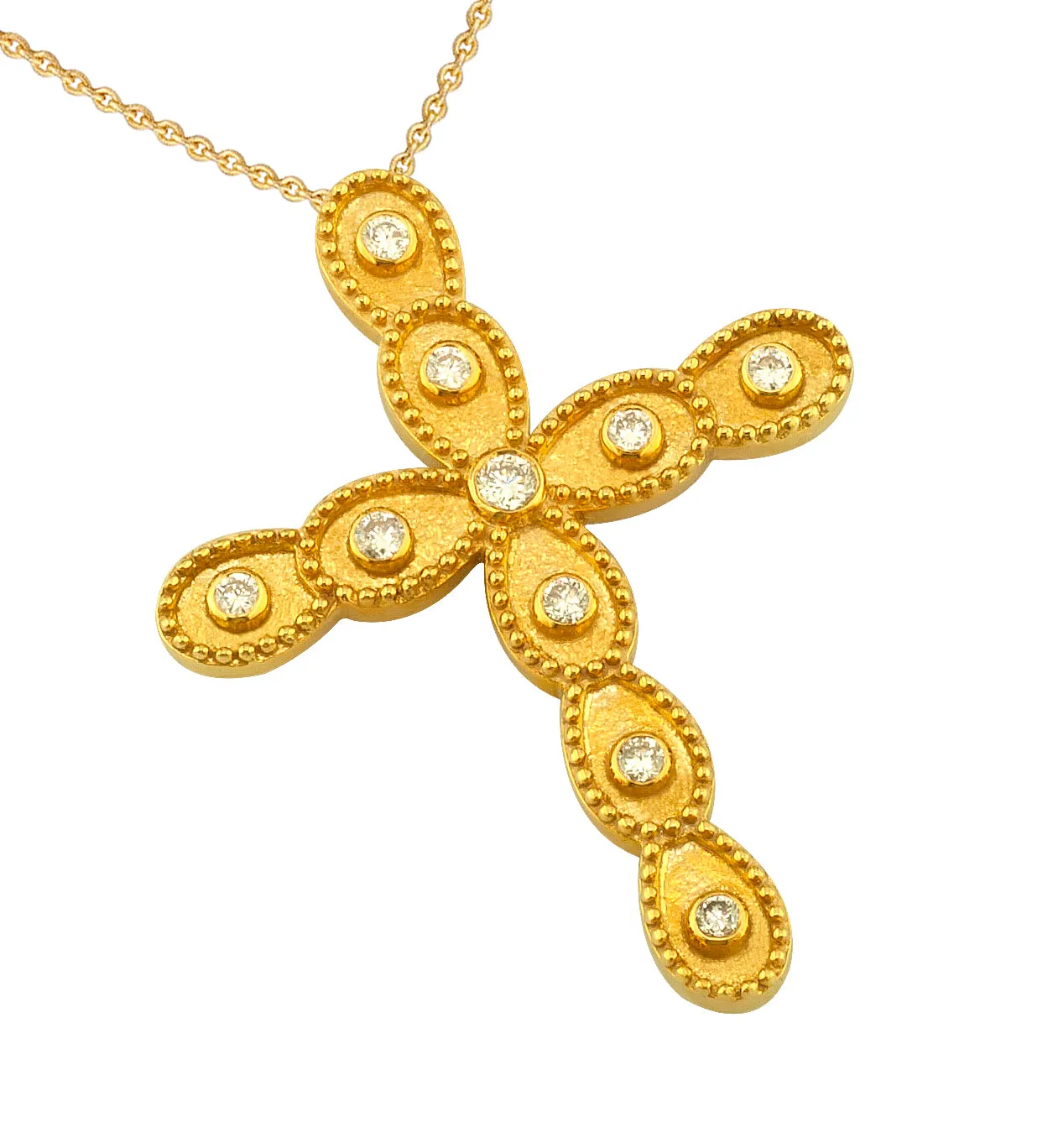 Geometric Layered Drops Latin Cross with Necklace