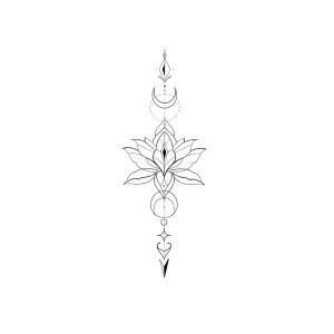 Geometric Linework Lotus