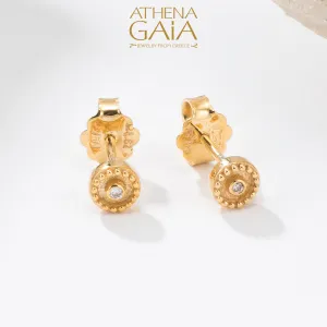 Geometric Mini Diamond Circle Earrings