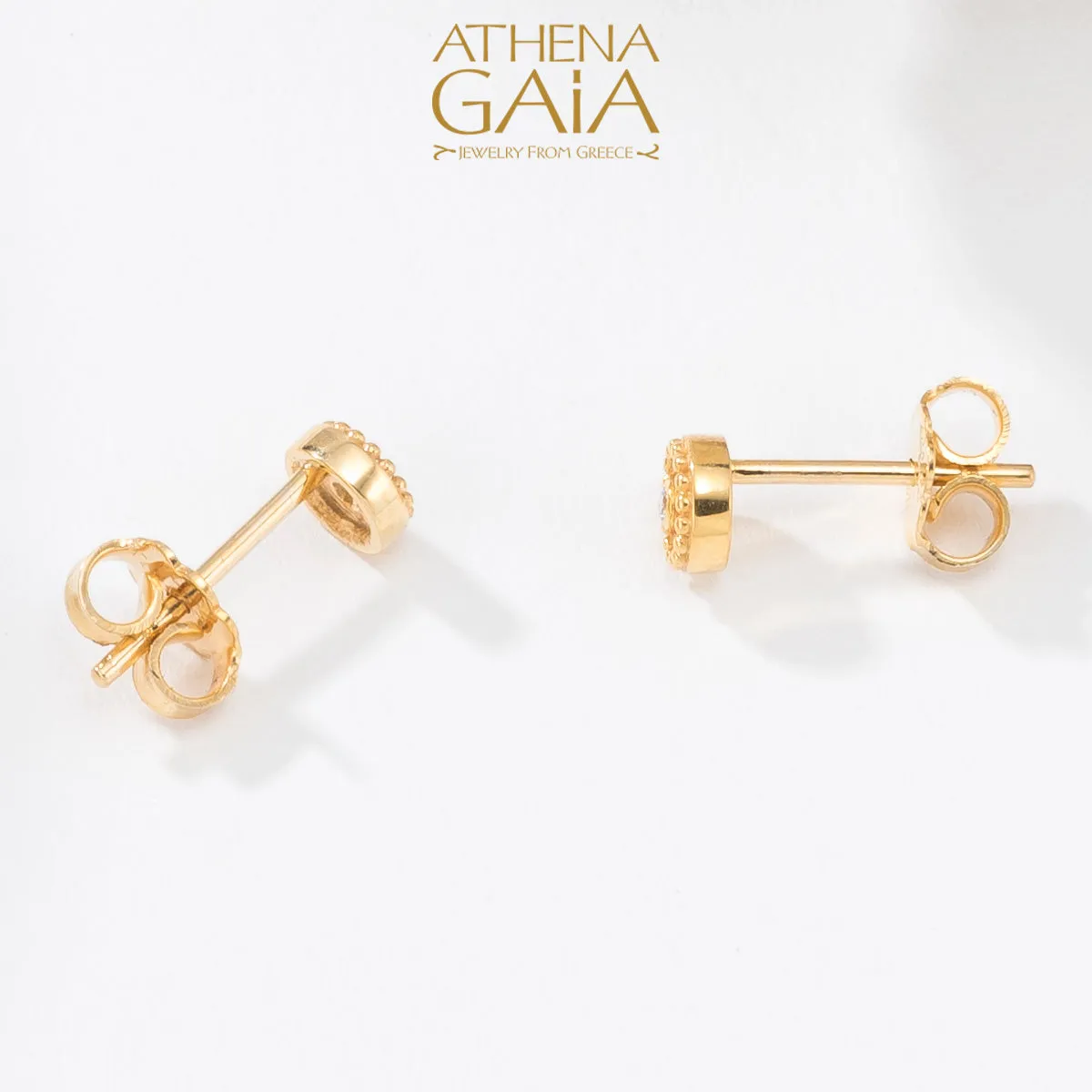 Geometric Mini Diamond Circle Earrings