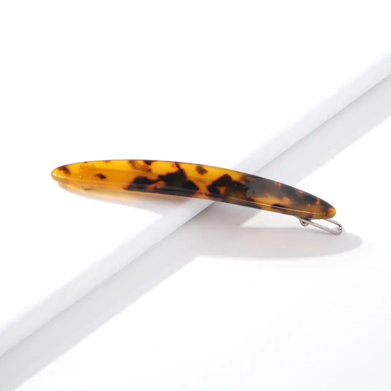 Geometric Pattern Leopard Resin Hair Clip