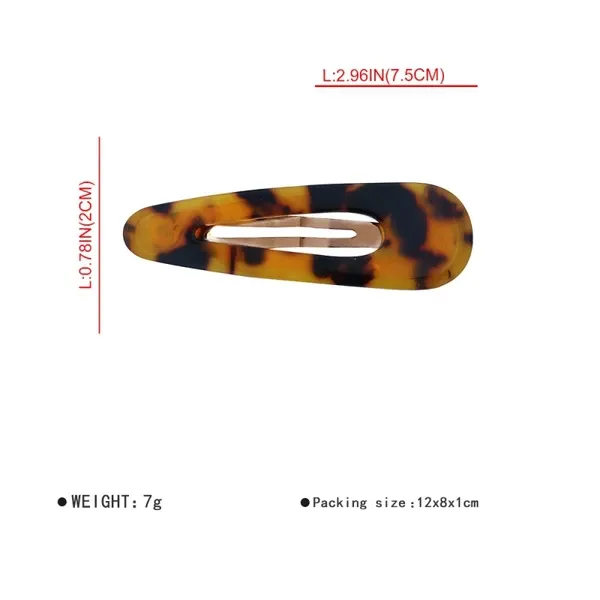 Geometric Pattern Leopard Resin Hair Clip