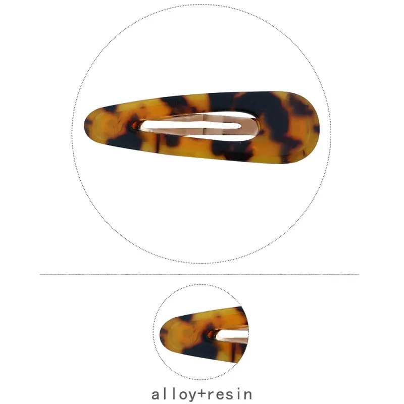 Geometric Pattern Leopard Resin Hair Clip