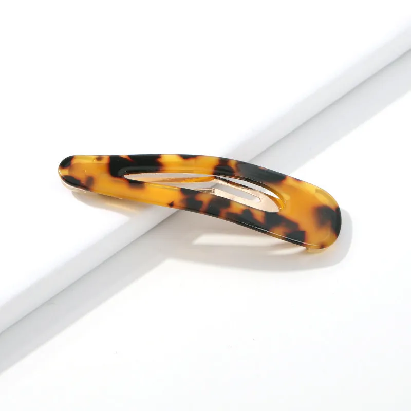 Geometric Pattern Leopard Resin Hair Clip