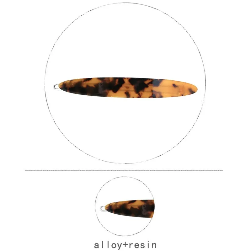Geometric Pattern Leopard Resin Hair Clip