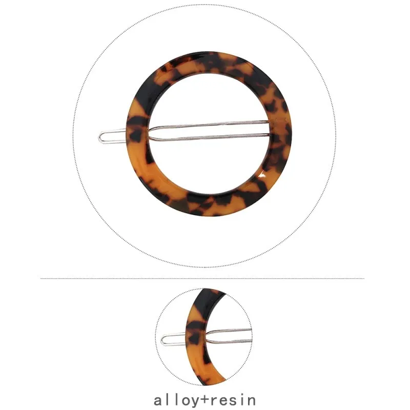 Geometric Pattern Leopard Resin Hair Clip