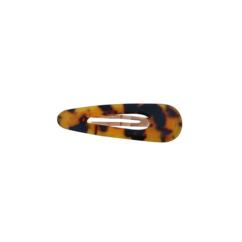 Geometric Pattern Leopard Resin Hair Clip
