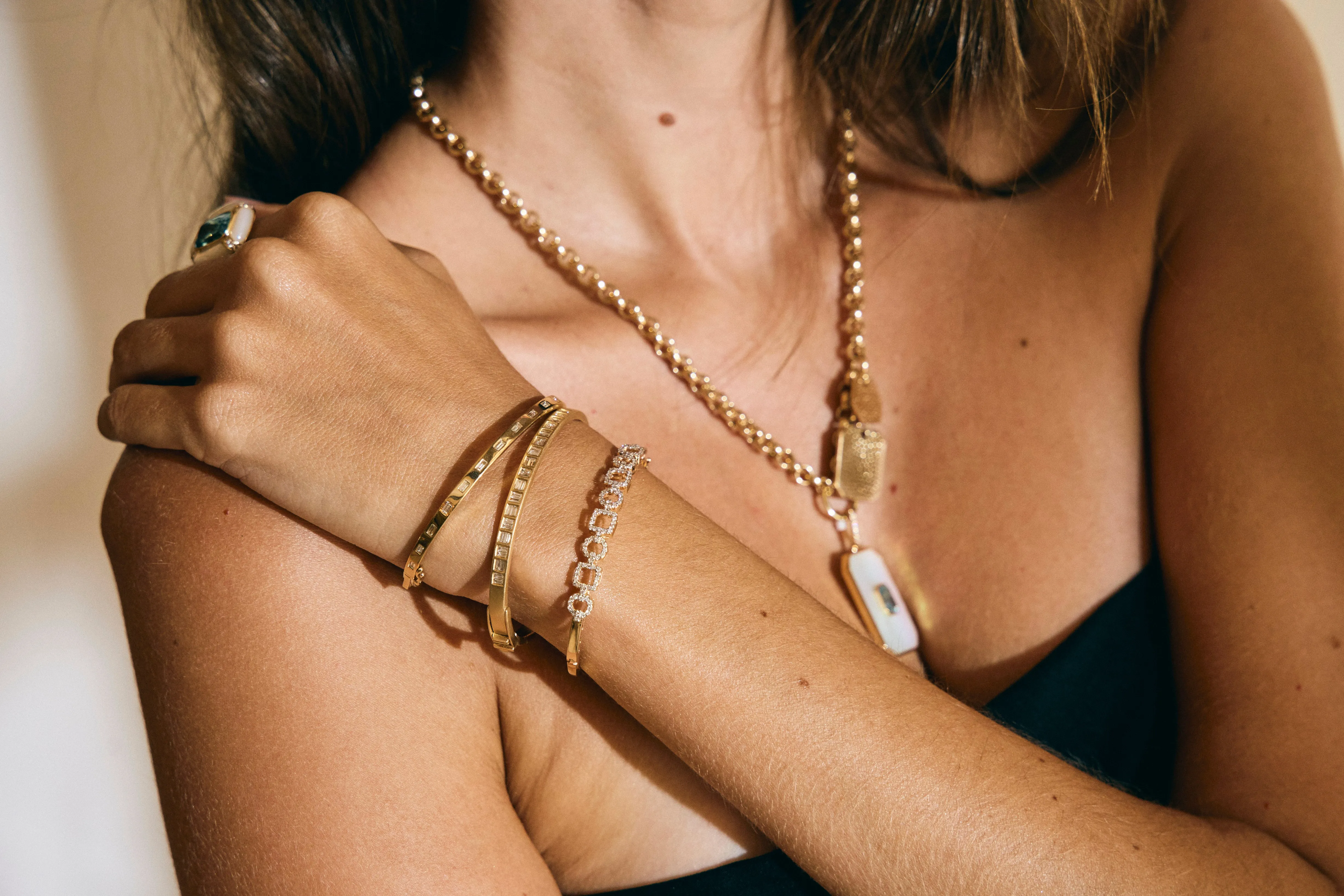 Geometric Pave Bangle