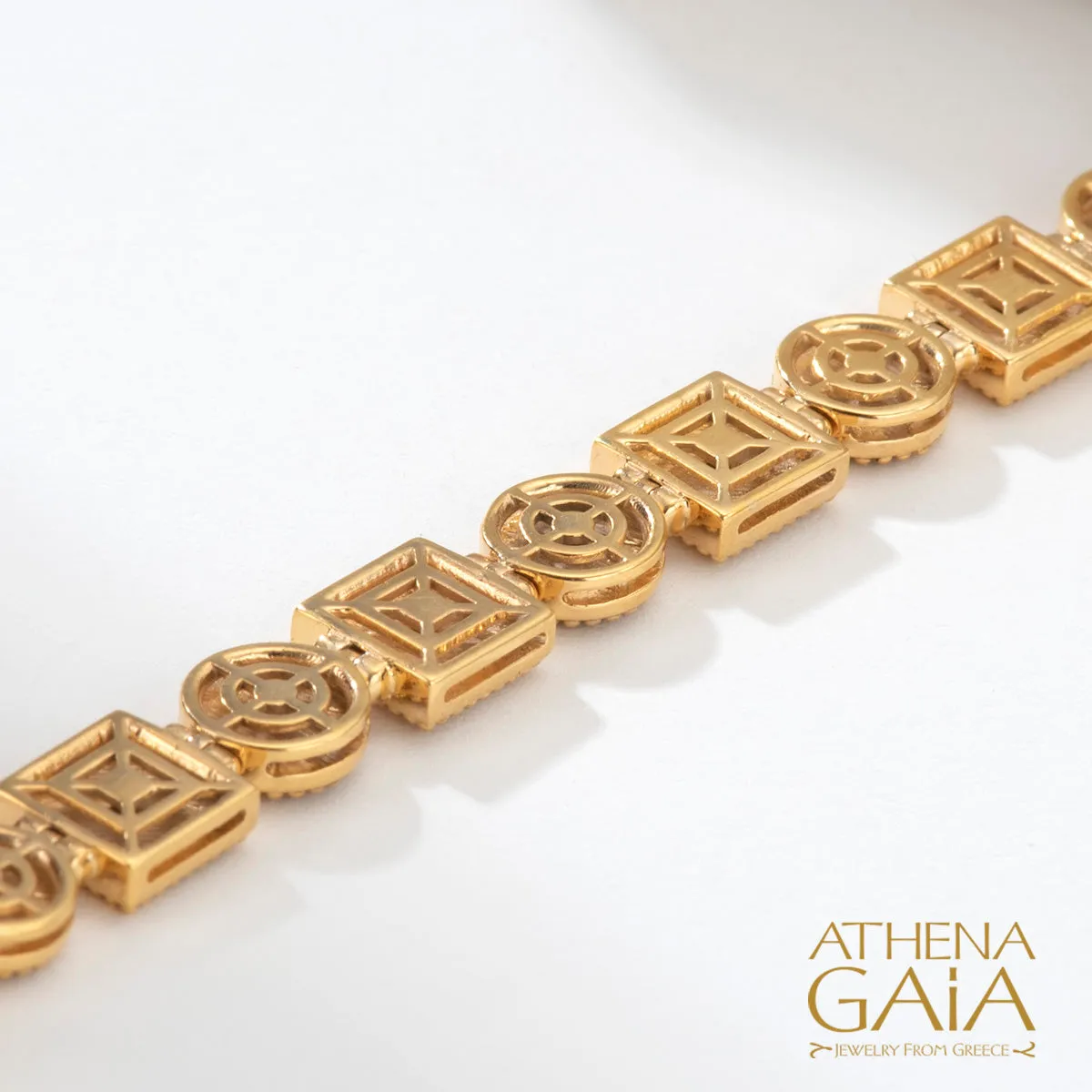 Geometric Row Link Bracelet