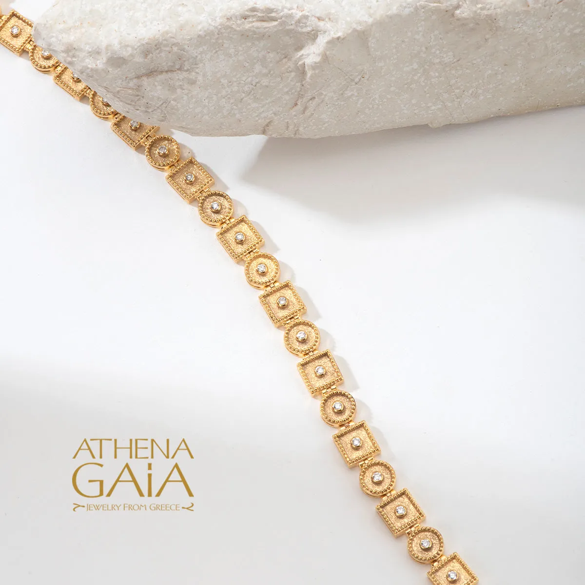 Geometric Row Link Bracelet