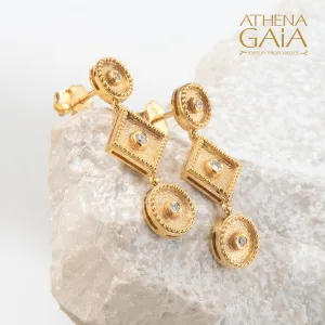 Geometric Row Link Earrings