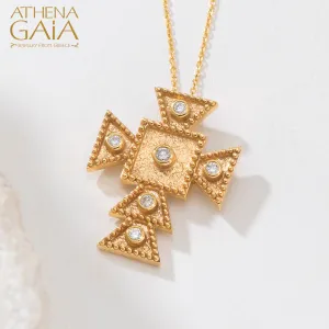 Geometric Square Triangle Latin Necklace