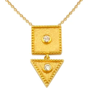 Geometric Square Triangle Necklace