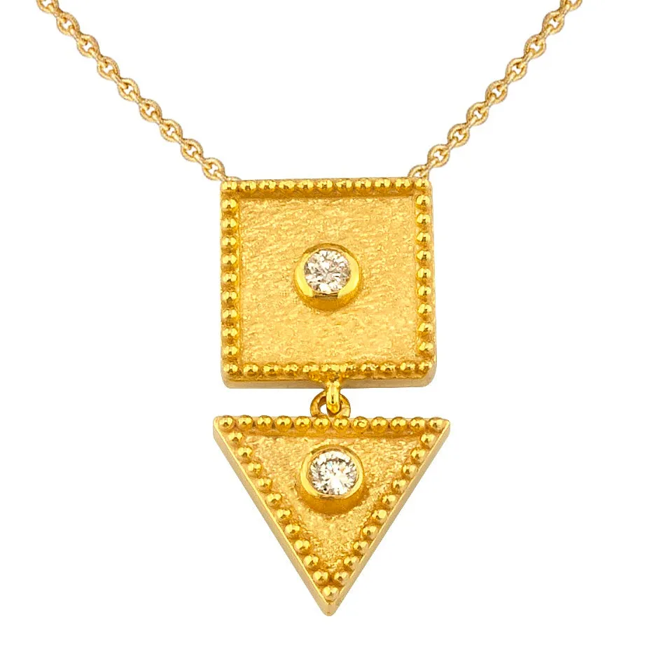 Geometric Square Triangle Necklace