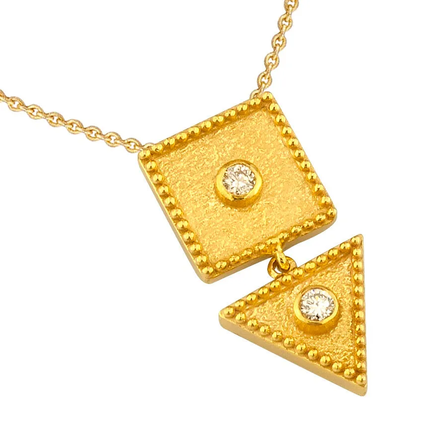 Geometric Square Triangle Necklace