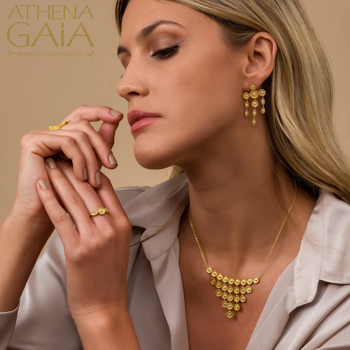 Geometric Square Triangle Necklace