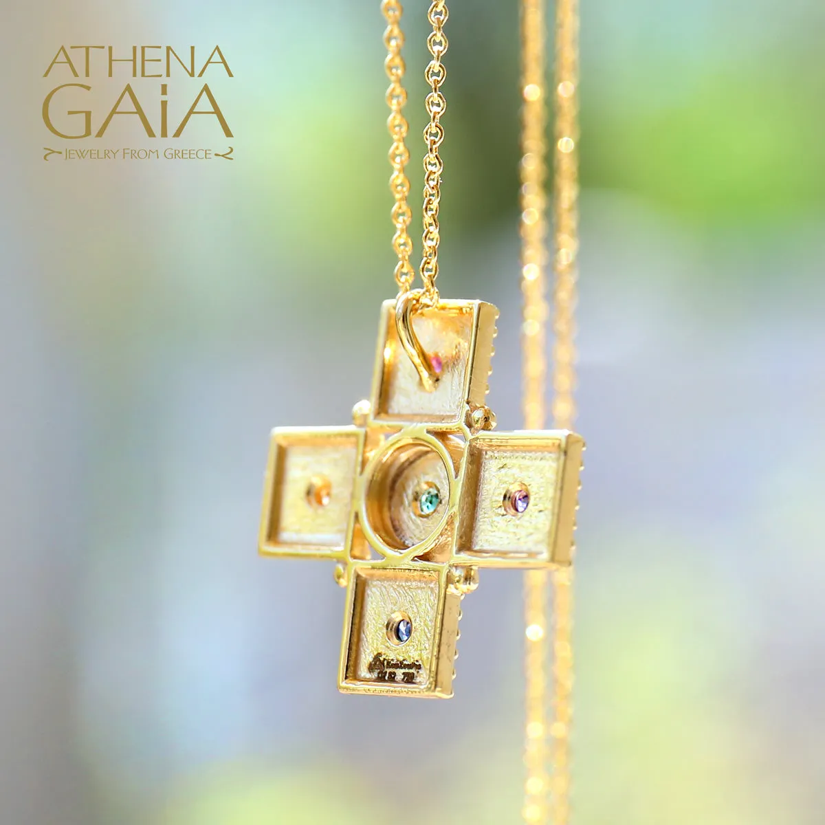 Geometric Squares Greek Cross with Necklace