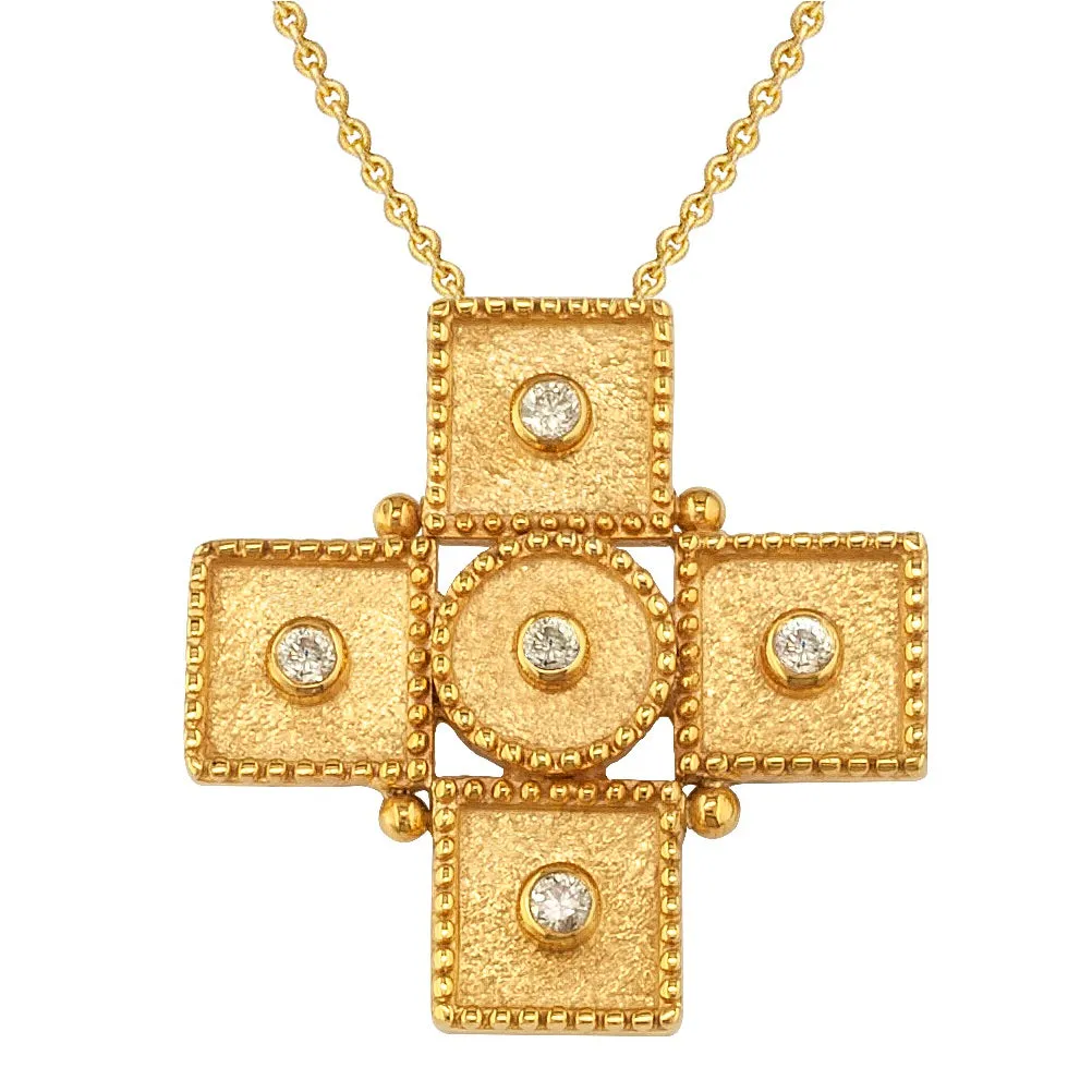 Geometric Squares Greek Cross with Necklace