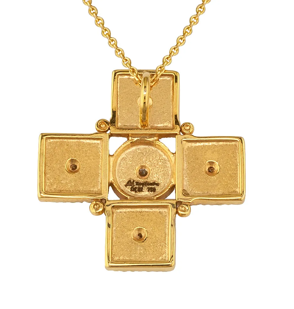 Geometric Squares Greek Cross with Necklace