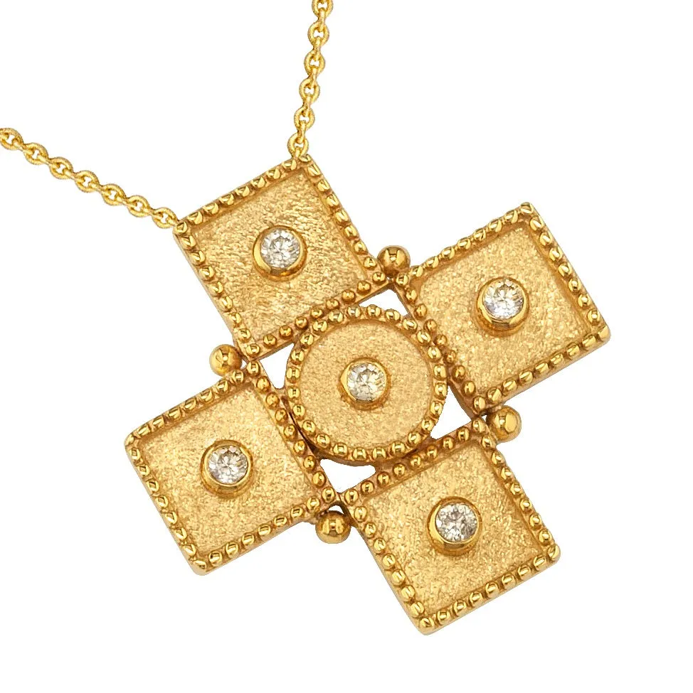 Geometric Squares Greek Cross with Necklace