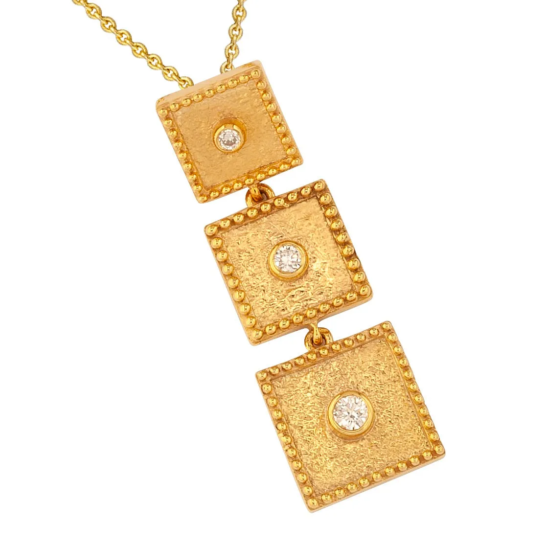 Geometric Squares Necklace