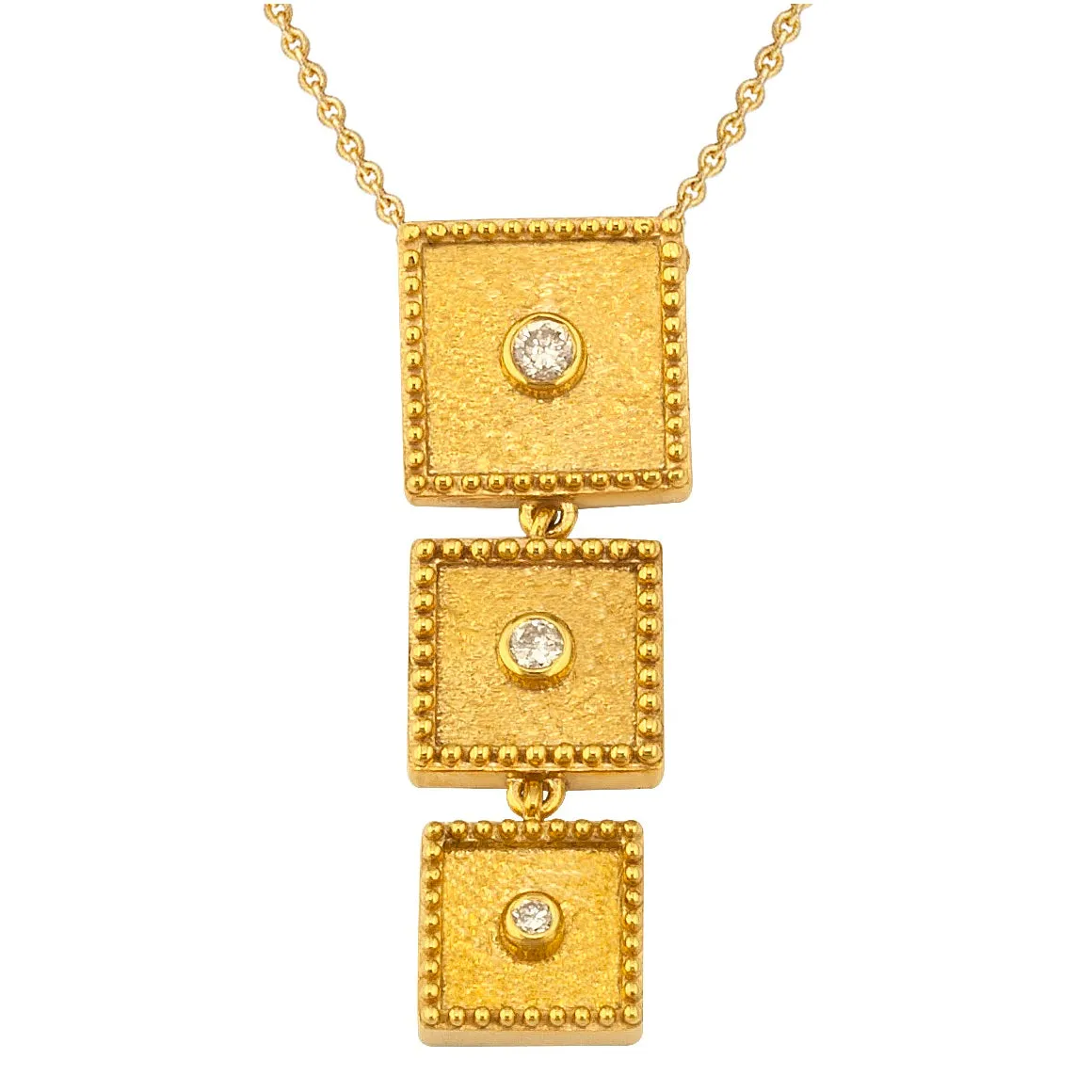 Geometric Squares Necklace