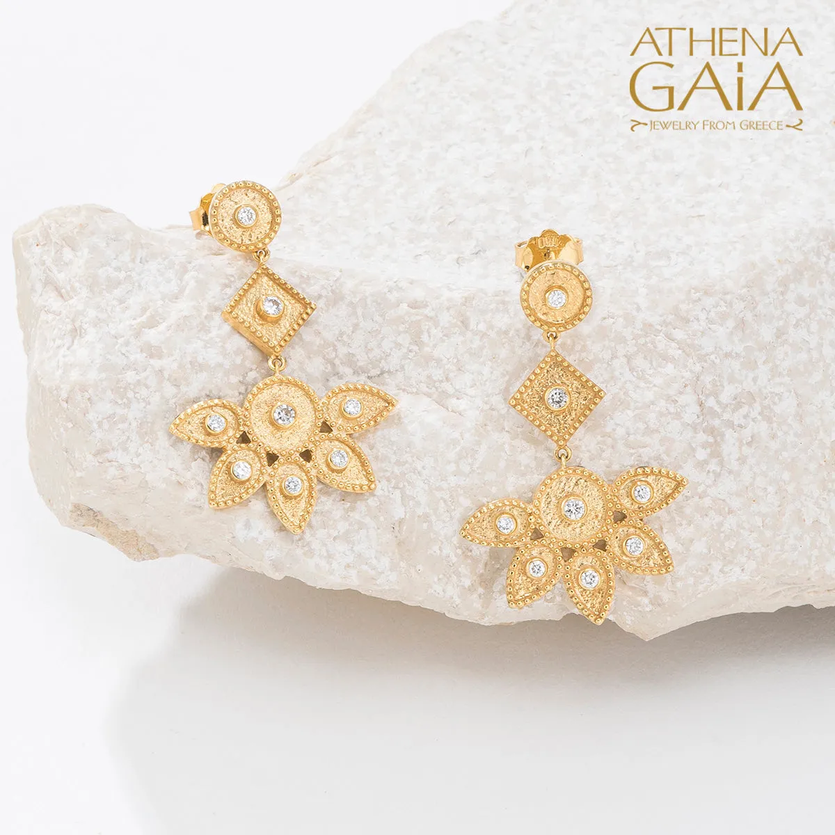 Geometric Sundown Chandelier Earrings