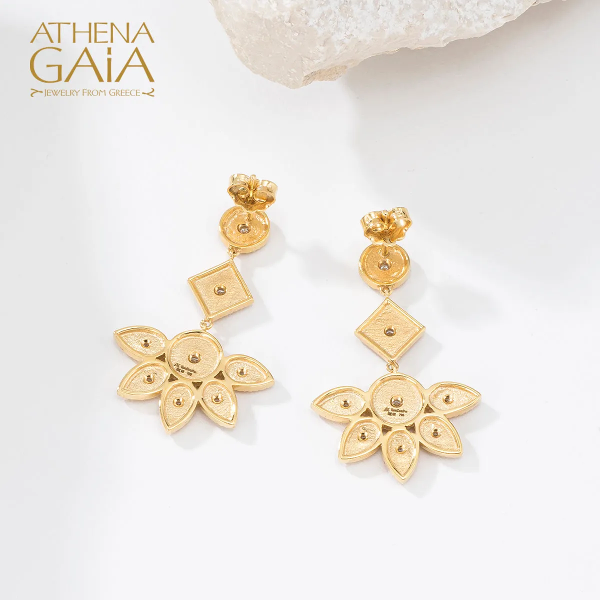 Geometric Sundown Chandelier Earrings