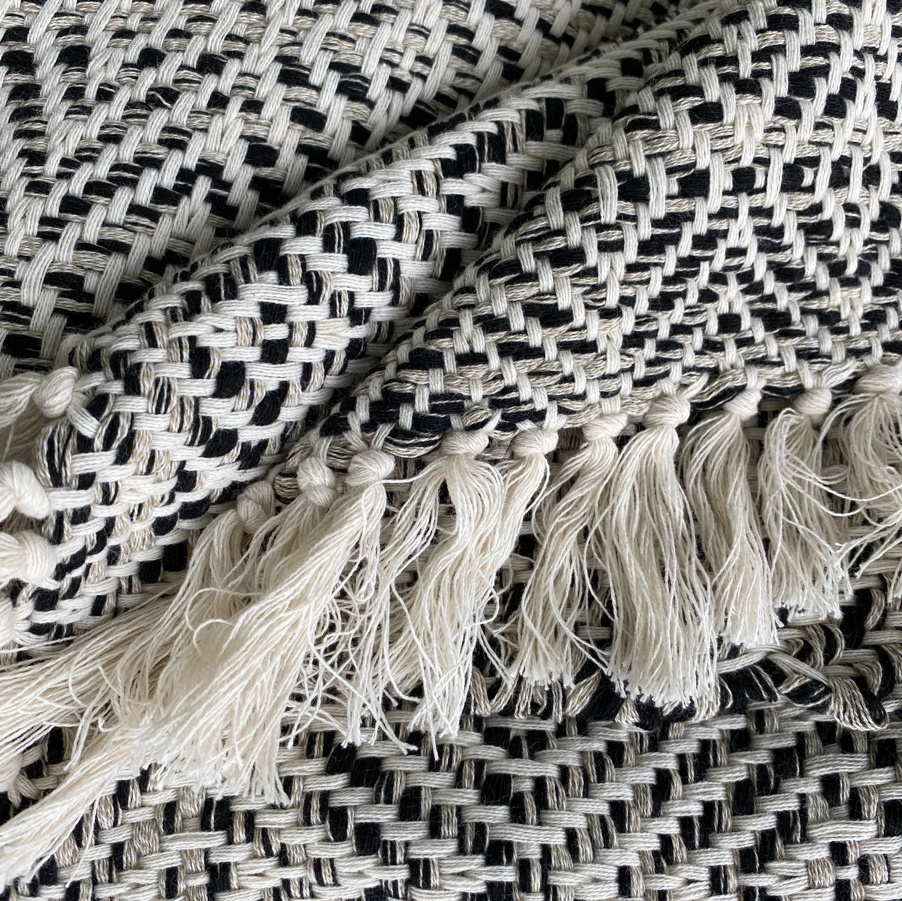 Geometric Tassel Throw
