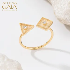 Geometric Triangle Diamond Ring