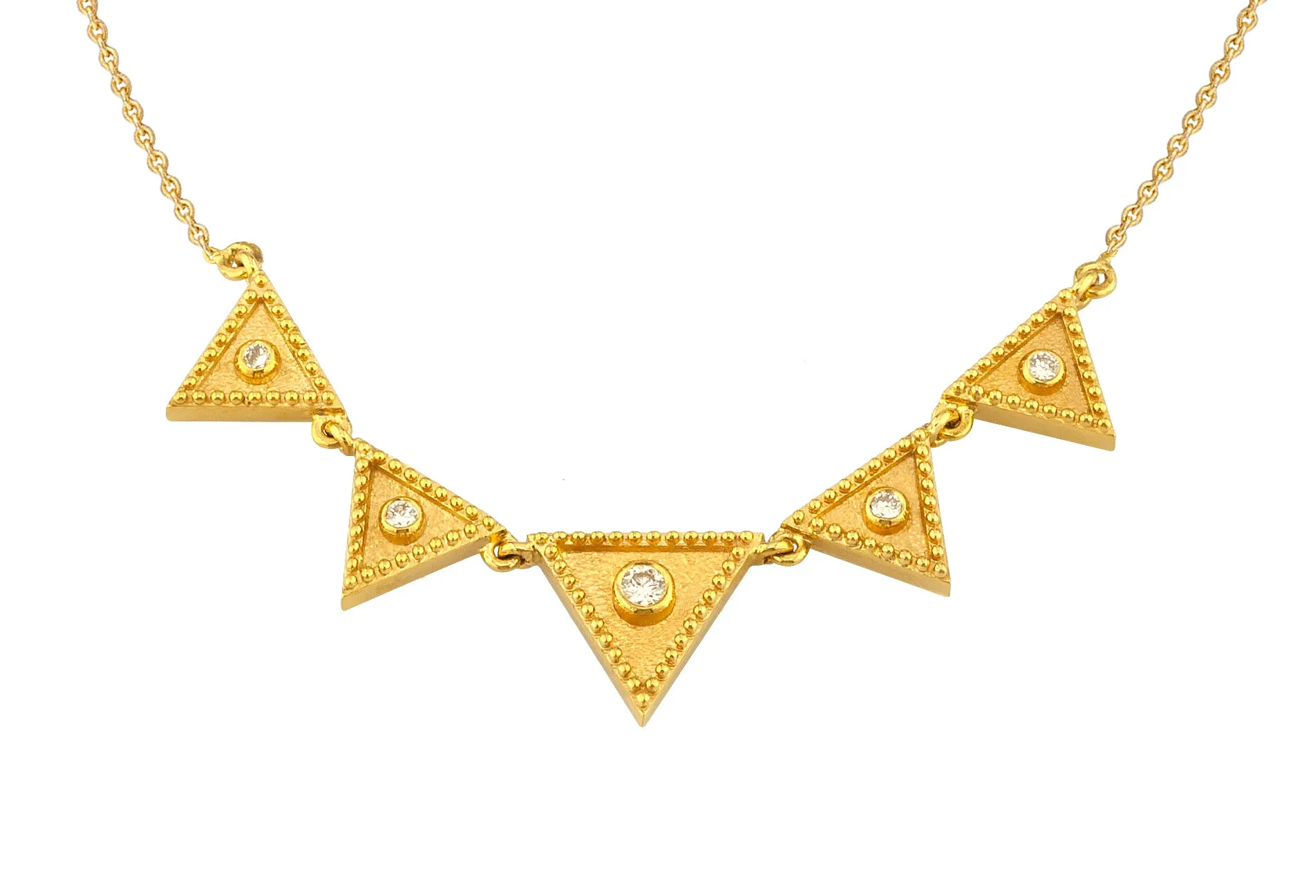 Geometric Triangle Row Necklace