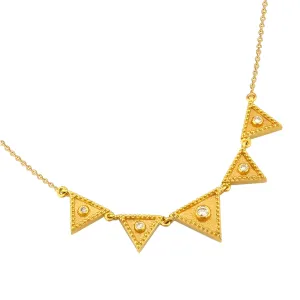 Geometric Triangle Row Necklace