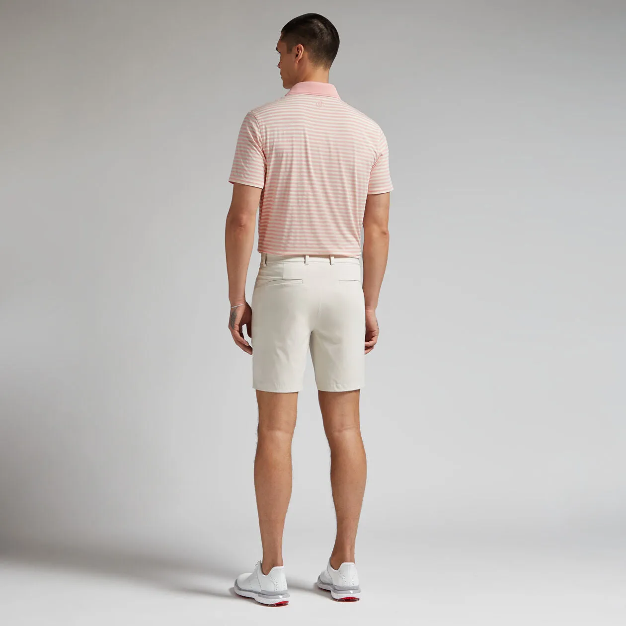 G/FORE MENS PERFORATED STRIPE TECH JERSEY POLO - AMOUR