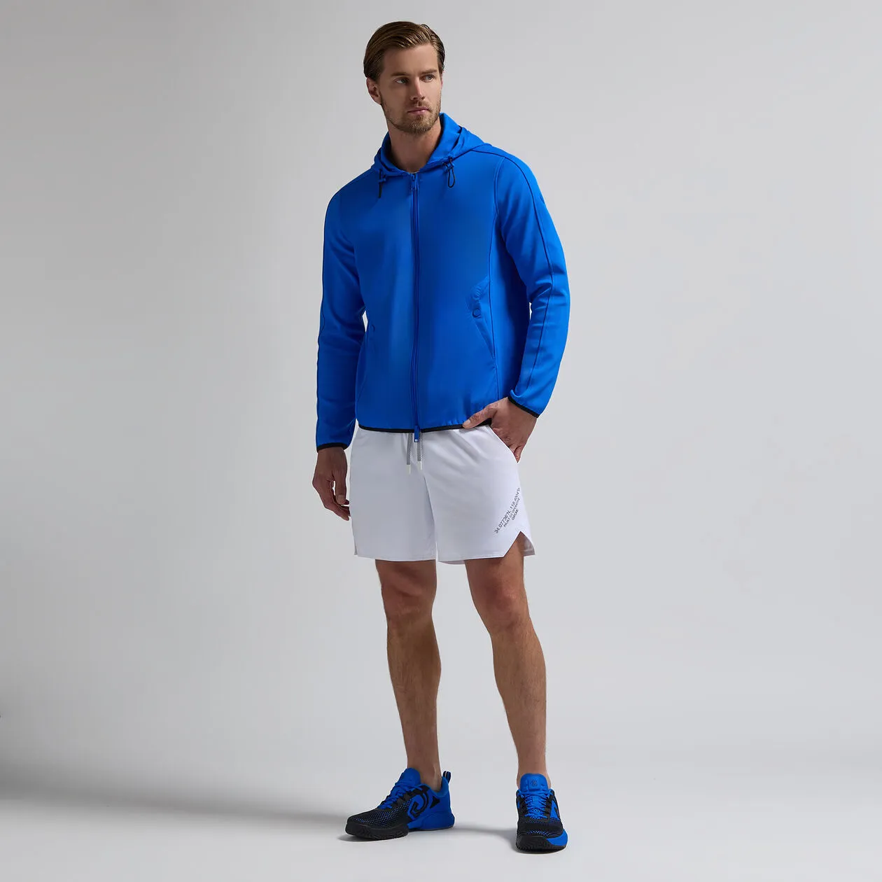 G/FORE MENS WIND CONTROL DOUBLE KNIT PIQUÉ HOODED JACKET - RACER
