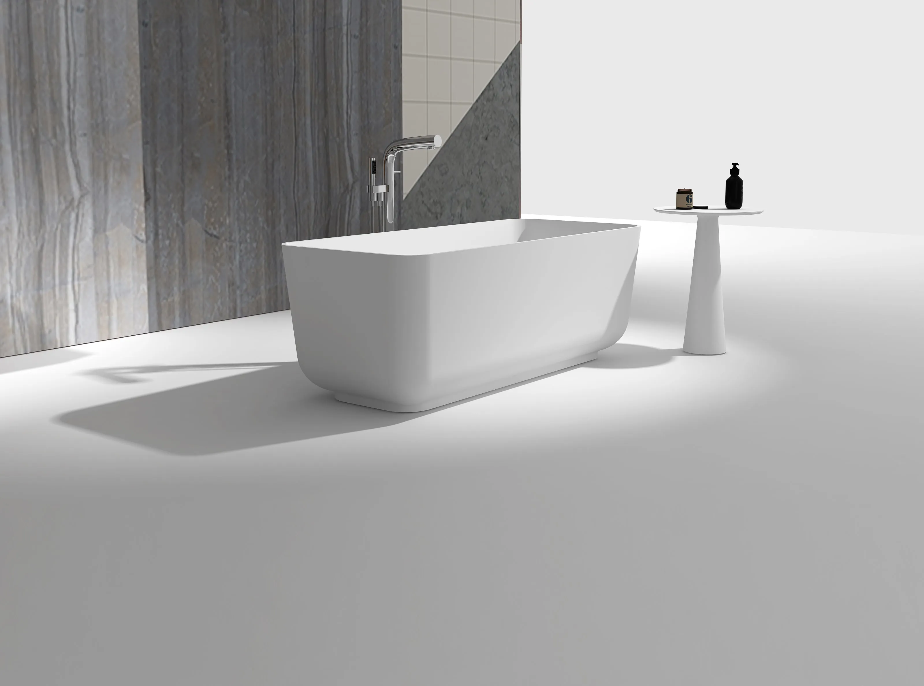 Gia Small Rectangle Stone Bath - 1500mm - G65180