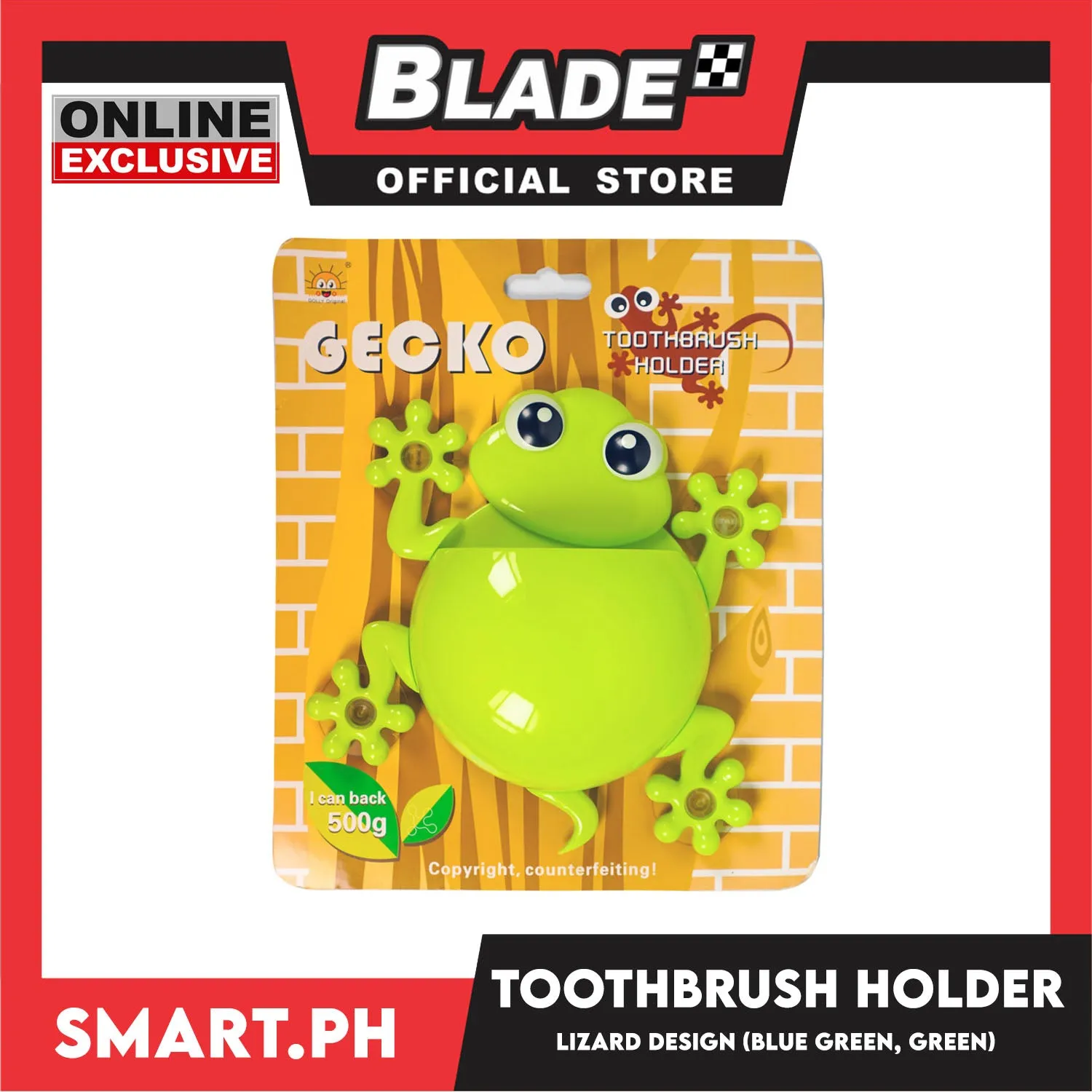 Gifts Toothbrush Holder With Suction Lizard Design RB237 (Assorted Colors)