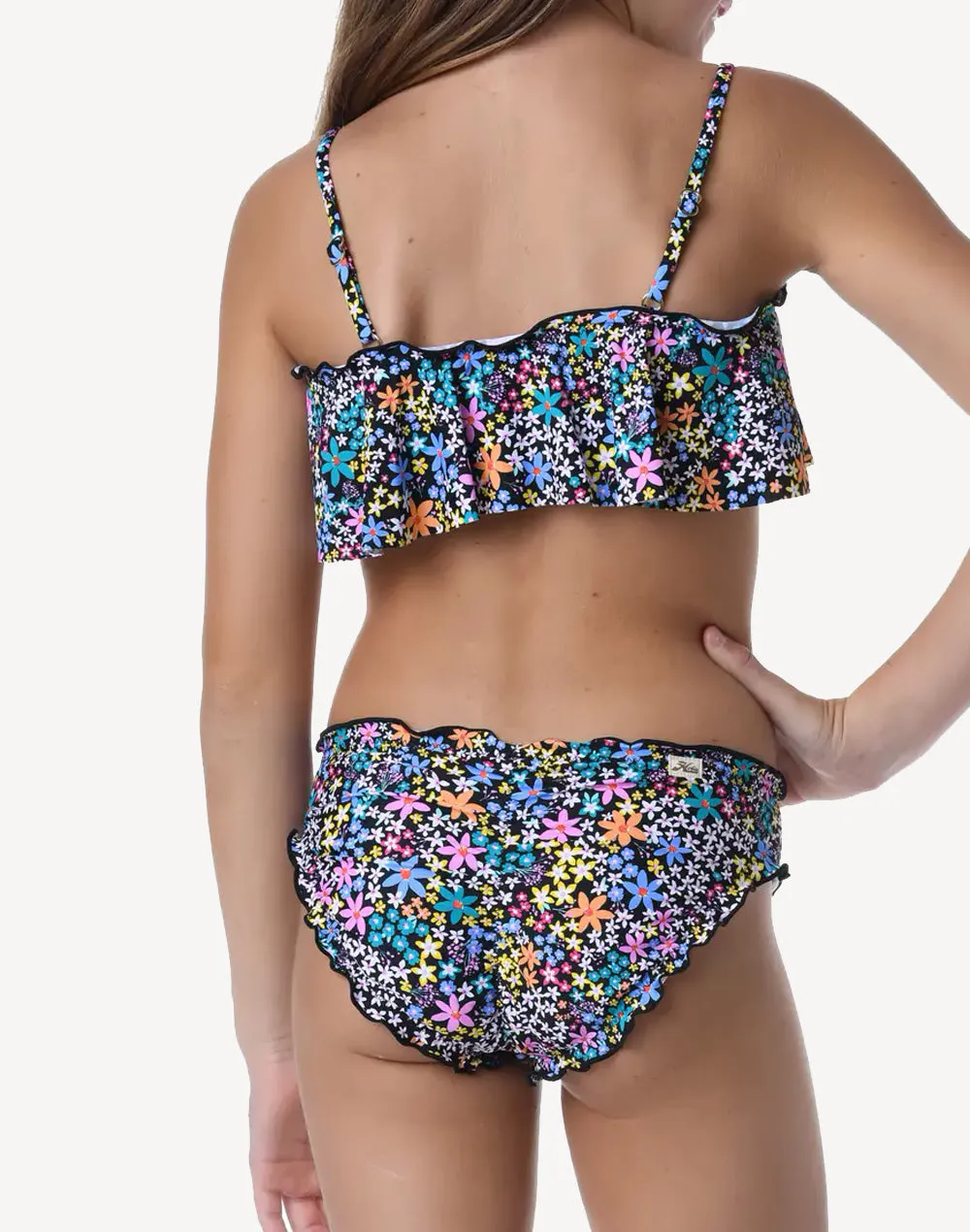 Girls Dainty Ruffle Bandeau Bikini Set