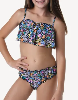 Girls Dainty Ruffle Bandeau Bikini Set