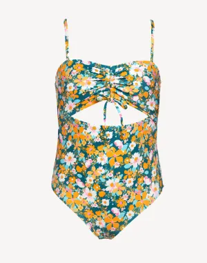 Girls Retro Clinch Keyhole One Piece