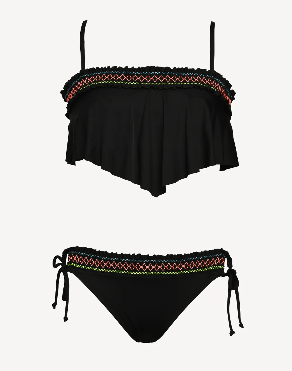 Girls Smocked Flounce Bikini Set