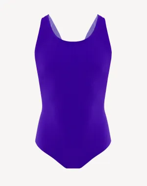 Girls Solid Vaporback Poly One Piece