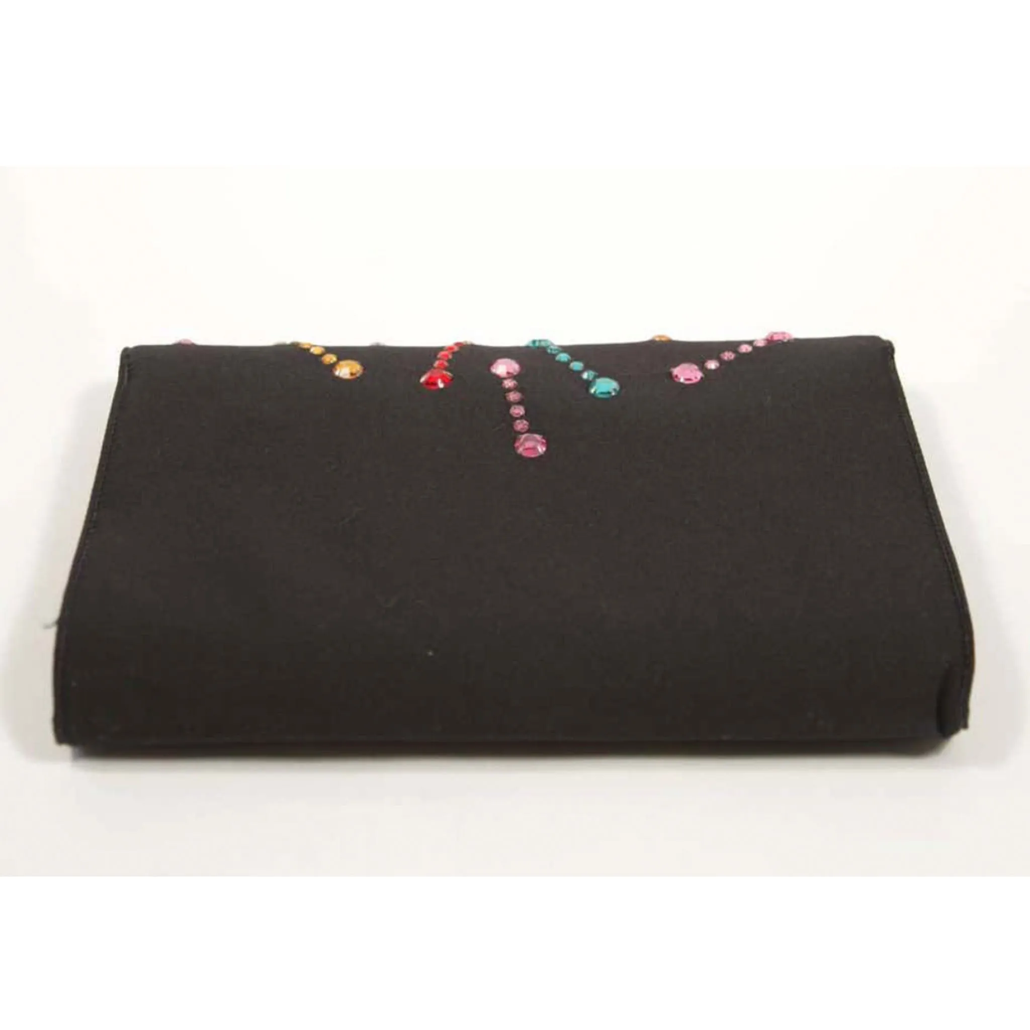GIVENCHY Paris Black Clutch with Rhinestones