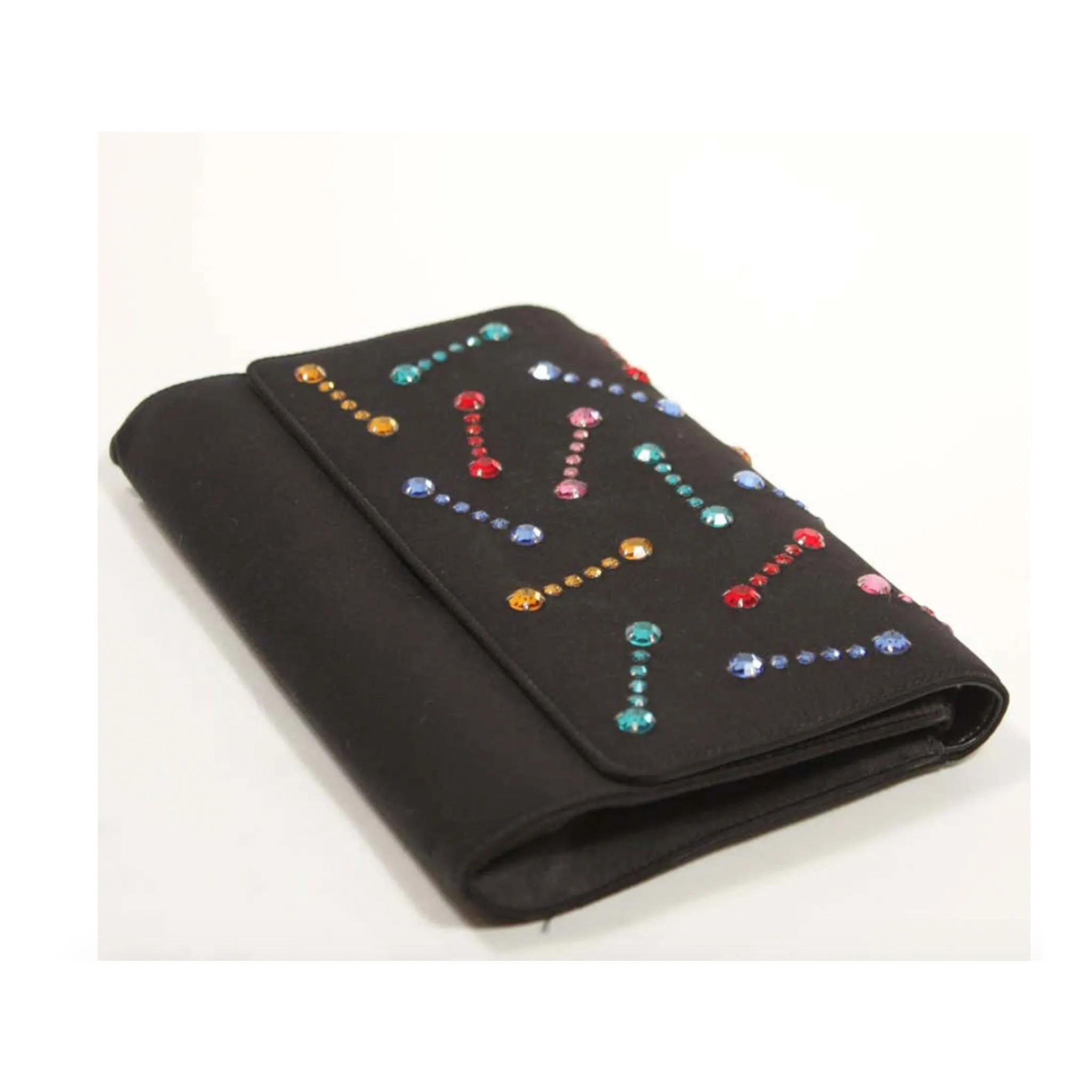 GIVENCHY Paris Black Clutch with Rhinestones
