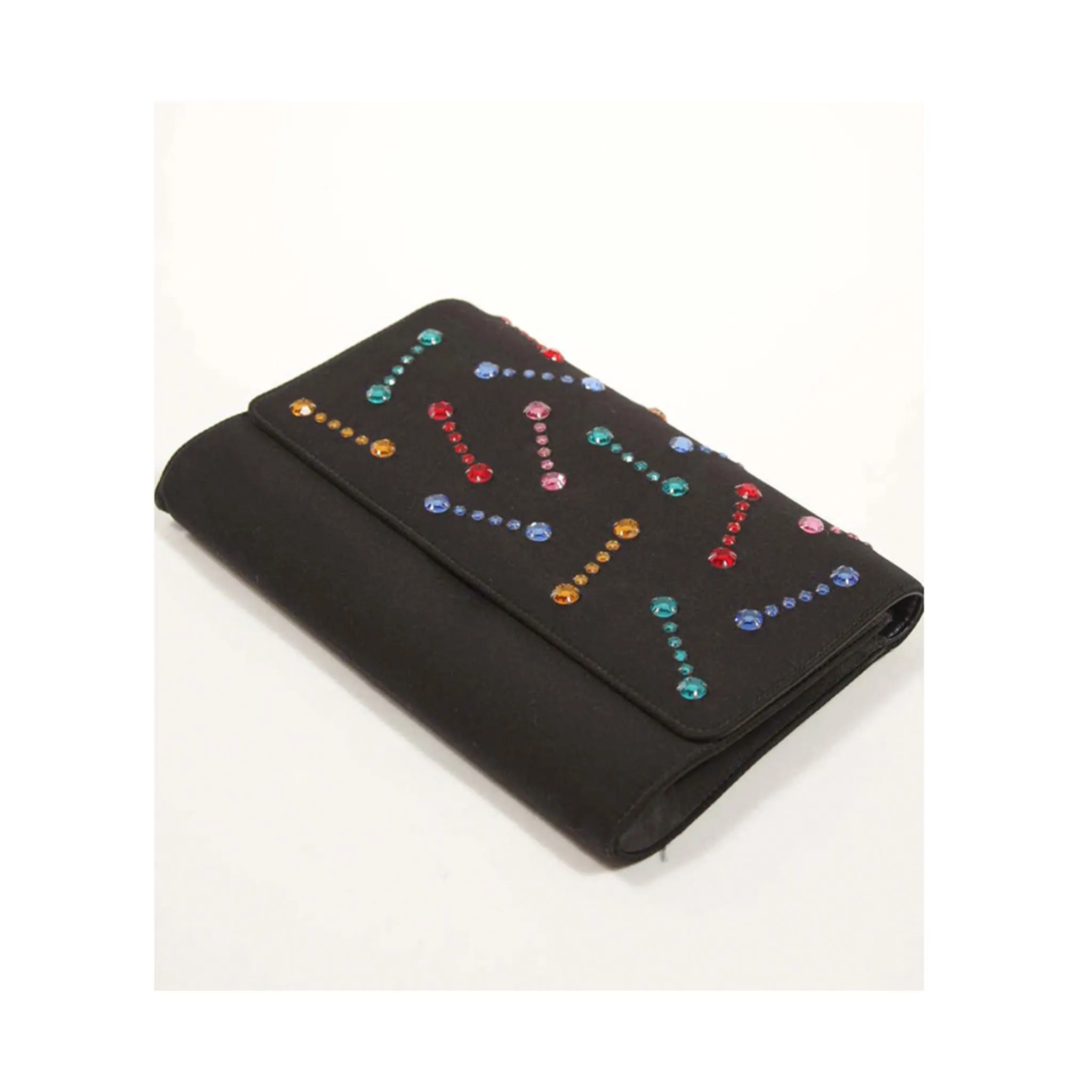 GIVENCHY Paris Black Clutch with Rhinestones