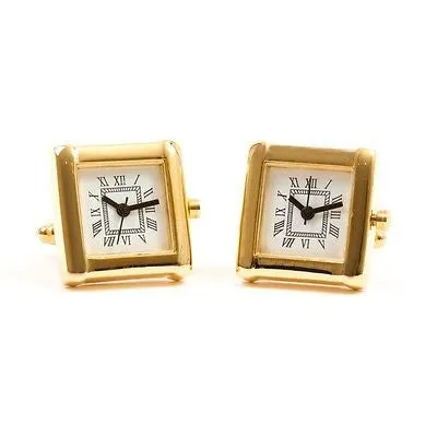 Gold Square Watch Cufflinks