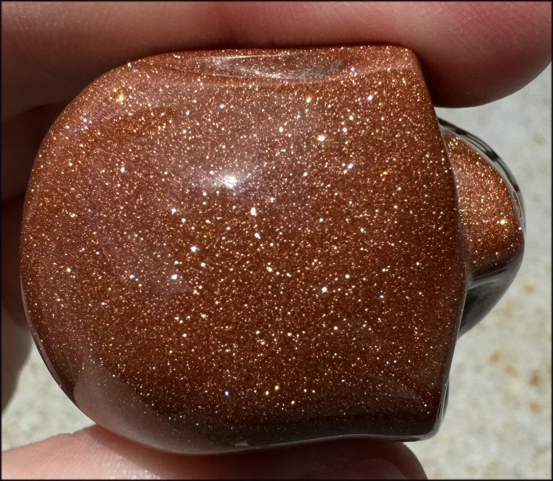Goldstone CRYSTAL SKULL - Energizing, Stabilizing - with Synergy 12  yrs